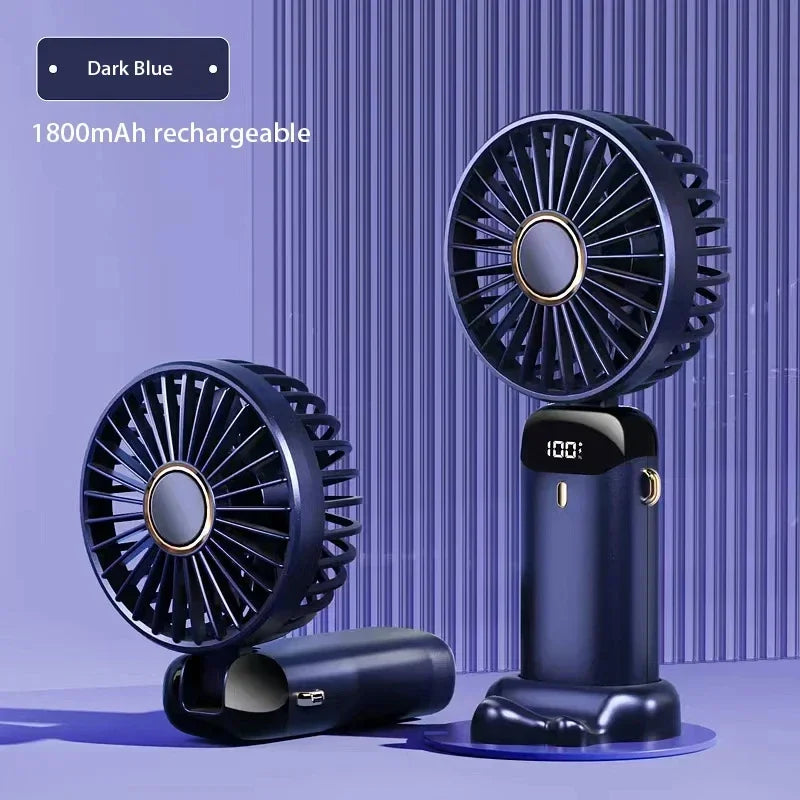 BreezyCool 5-in-1 Portable Neck Fan-Hands-Free Cooling with Phone Stand